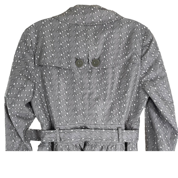 ORIGINAL PENGUIN GRAY PATTERENED TRENCH COAT - Picture 9 of 10